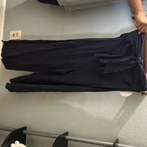 Dark blue never worn capri romper large